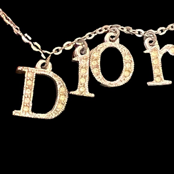 RARE Dior Vintage Logo Spellout Necklace - Picture 8 of 12